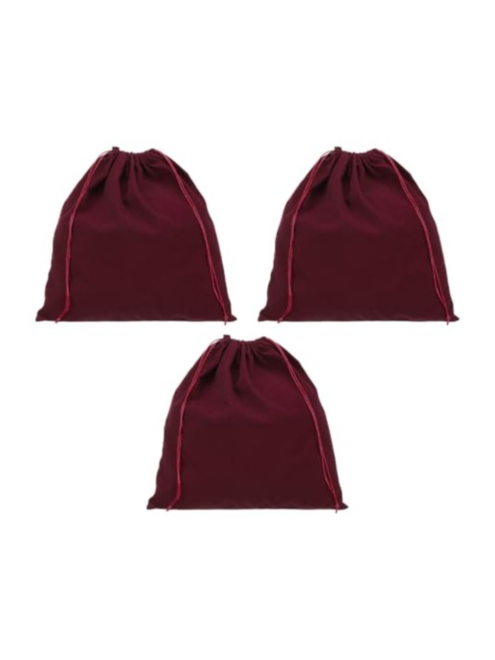 Set of 3 Velvet Drawstring Bags 14x14 Inch Travel Packing Organizer